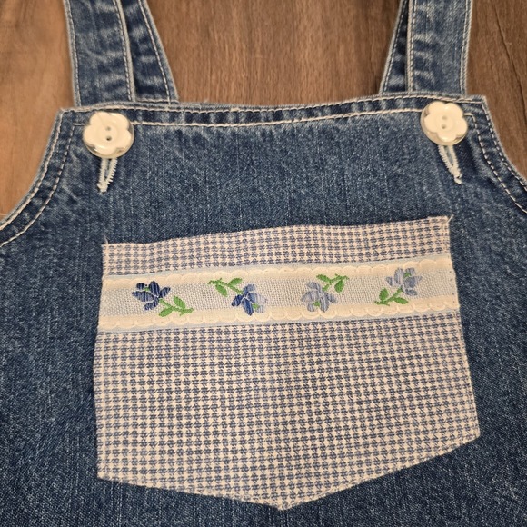 Girls Denim Jean Dress Jumper Skirt Lot Mixed Vintage To Modern Size 3T - 6X - Picture 3 of 16